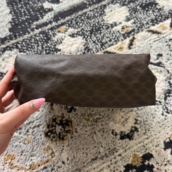 Authentic Celine Macadam Vintage Brown Leather Cosmetic Pouch - Picture 6 of 8
